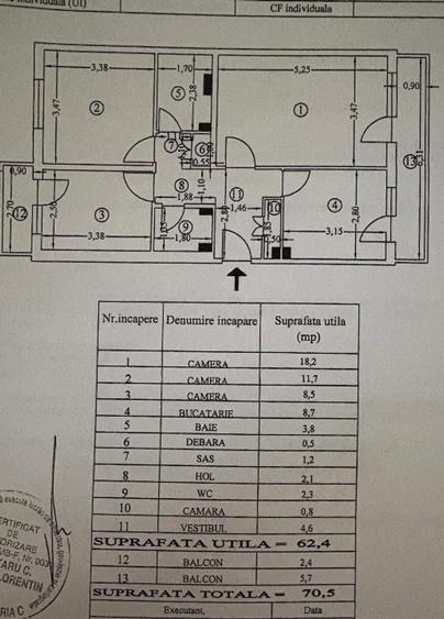 Apartament cu 3 camere decomandat în Dristor