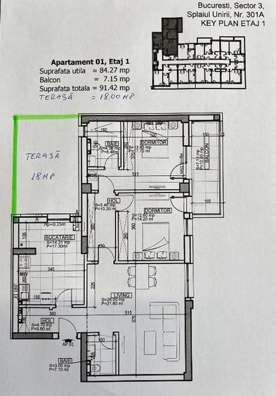Apartament cu 3 camere decomandat în Mihai Bravu