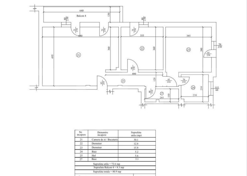 Apartament 3 camere, decomandat, 80.9mp, Cartierul Veteranilor, Parcul - 1