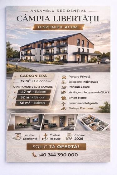 Apartament cu 2 camere decomandat în Aronești