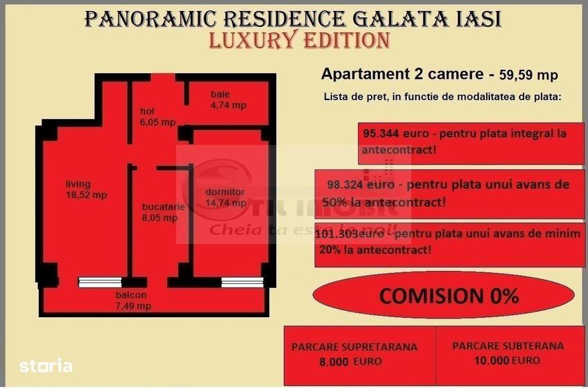 Apartament cu 2 camere decomandat în Galata