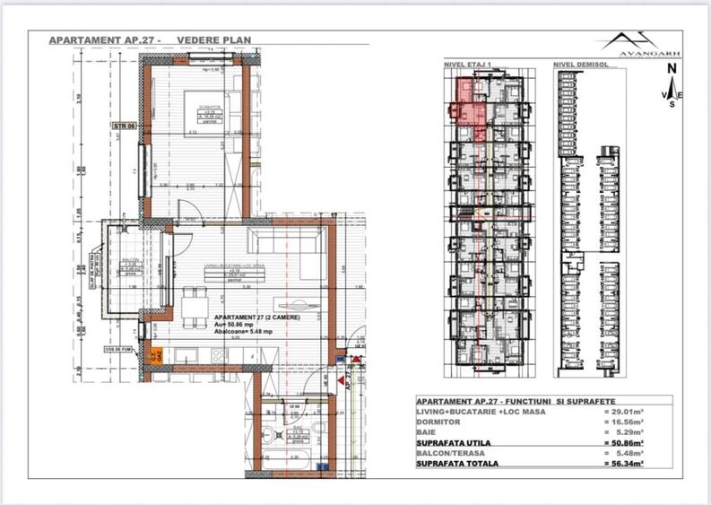 Apartament cu 2 camere în Florești
