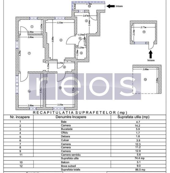 Apartament cu 3 camere decomandat, mobilat în Dorobanți