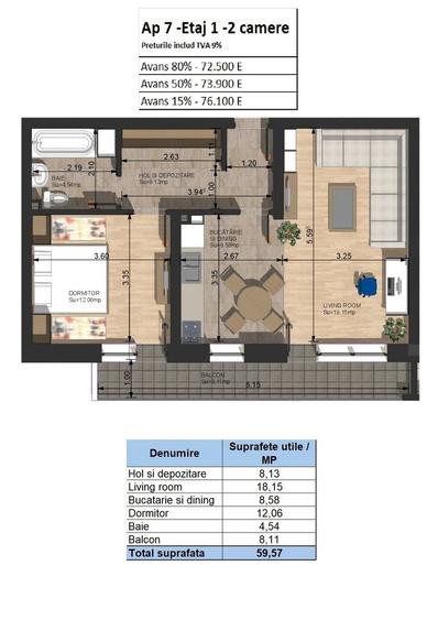 Ultimele 2 Apartament 2 camare Dezvolator Campulung Arges Bloc Nou - 3