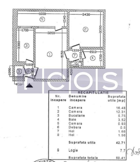 Apartament cu 2 camere în Timpuri Noi