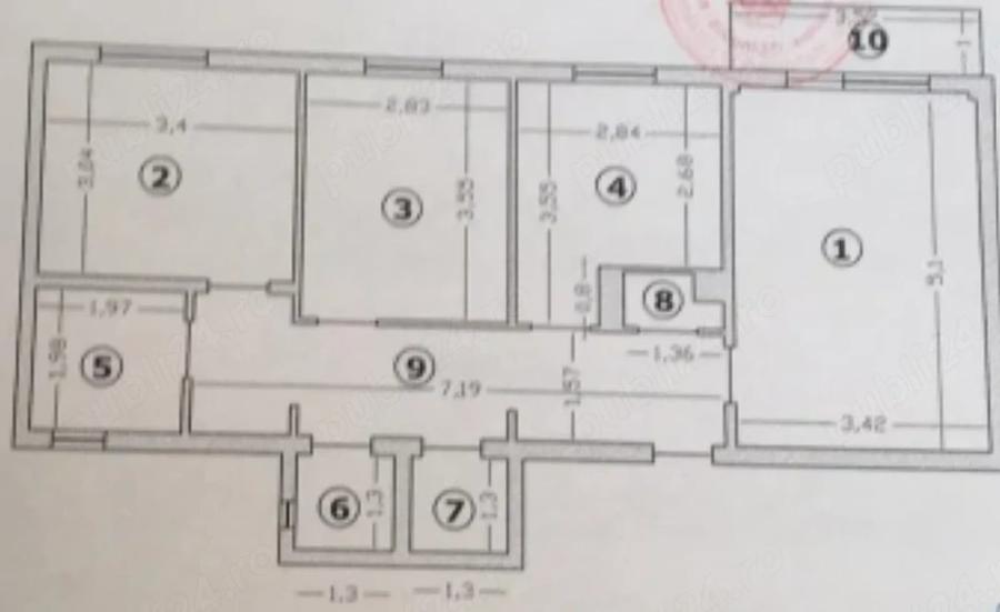 Apartament cu 3 camere decomandat, mobilat în Moinești