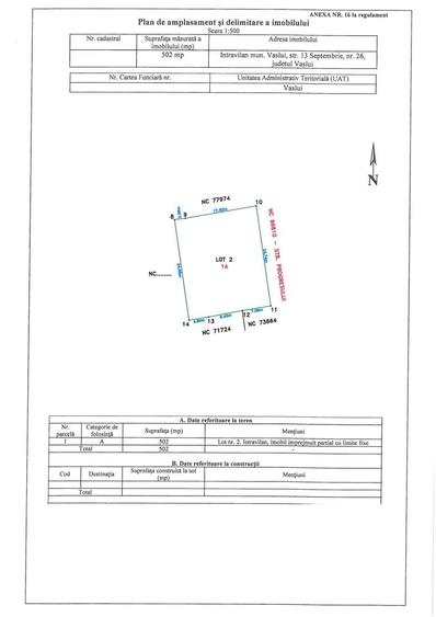 Teren Construcții intravilan de 502 mp, în Central