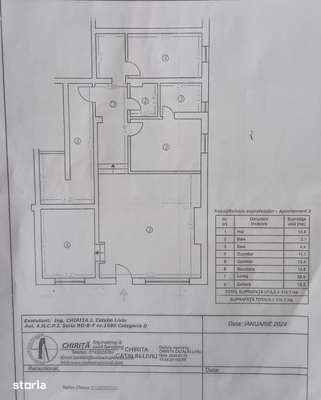 Apartament cu 3 camere decomandat în Păulești