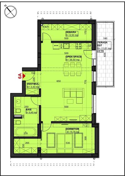 Apartament cu 2 camere în Dămăroaia