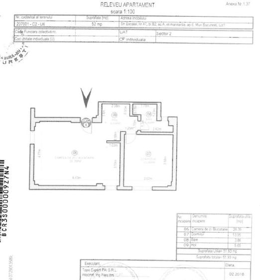 Apartament cu 2 camere în Andronache