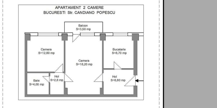 Apartament cu 2 camere semidecomandat în Parcul Carol