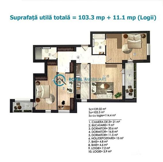 Apartament cu 4 camere decomandat în Autogară