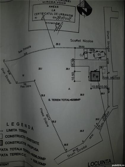 Casă cu 3 camere cu Teren 8212 Mp în Mircea Vodă