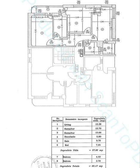 Apartament cu 3 camere, mobilat în Central