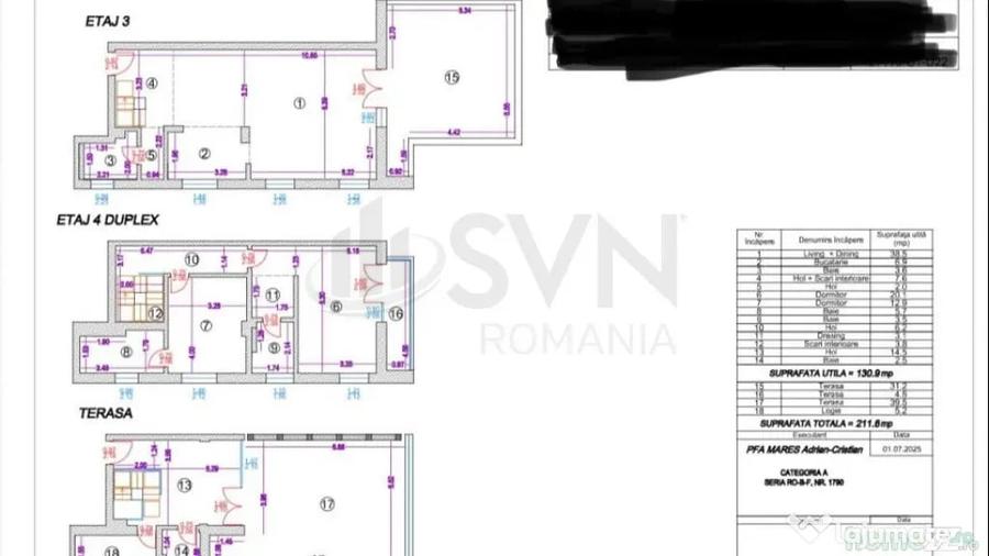 Apartament 4 Camere tip TRIPLEX- Terase 70mp - 6
