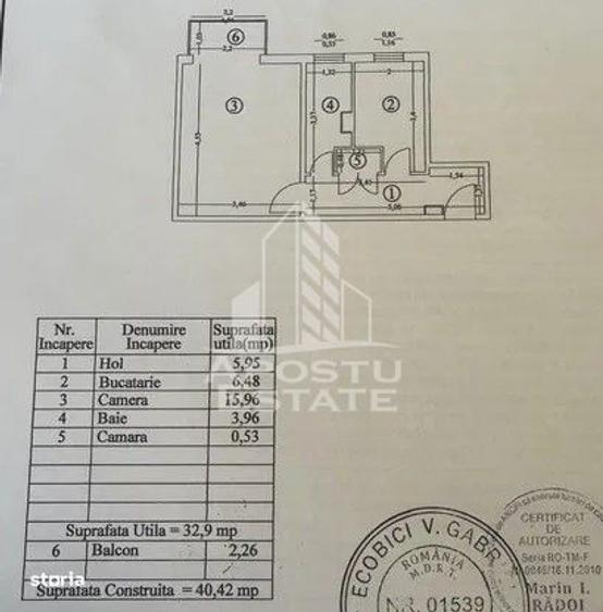 Apartament cu 1 camera, decomandat, etaj intermediar, zona Girocului - 2