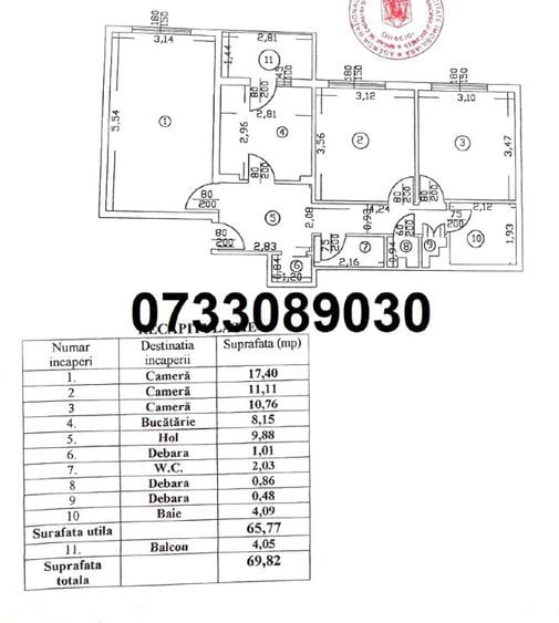 Apartament cu 3 camere decomandat în Drumul Taberei