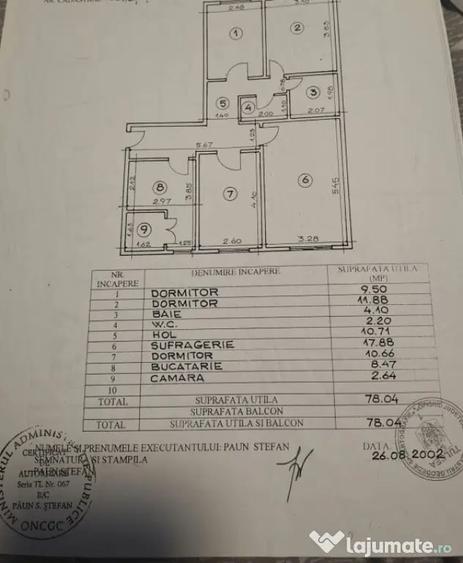 Apartament cu 4 camere decomandat în E3