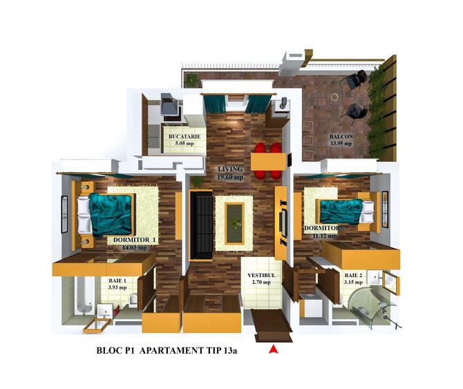 Apartament cu 3 camere decomandat în Crețuleasca