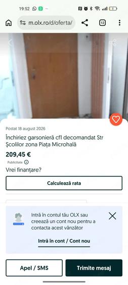 Garsonieră decomandată în Școlilor