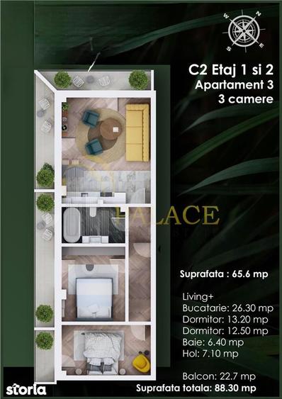 Apartament de 3 camere, etaj 1, bloc nou in Copou Stadion - 2