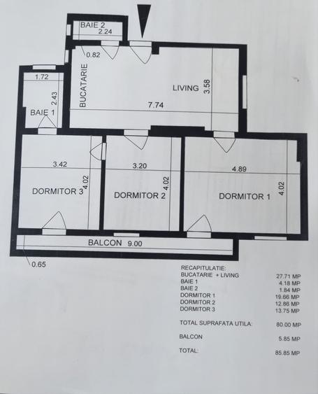 Apartament cu 4 camere semidecomandat în Cișmigiu