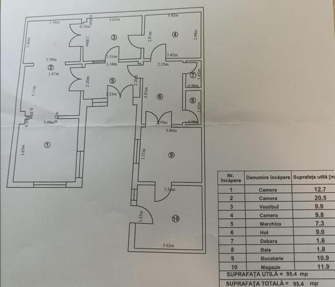 Casă individuală cu 4 camere cu Canalizare în Bucureștii Noi
