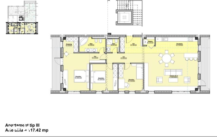 Apartament 3 camere 118 mp, central, 2 bai, terasa+balcon,mobilat lux! - 8