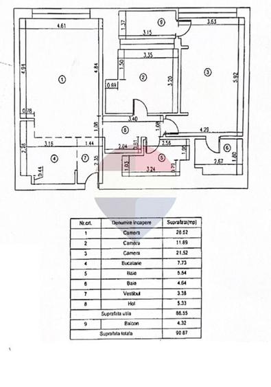 Apartament cu 3 camere decomandat, mobilat în Herăstrău