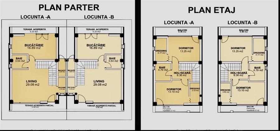 Duplex cu 3 camere cu Teren 290 Mp în Aeroport