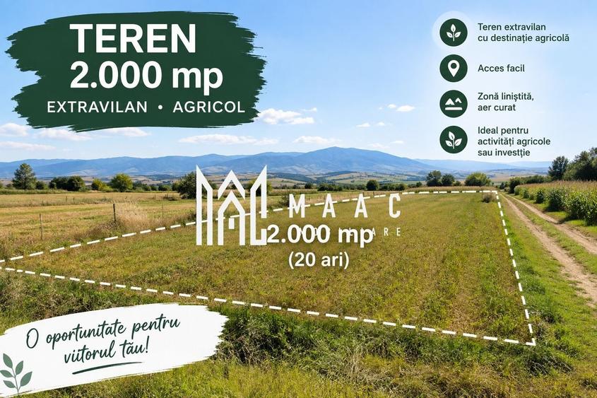 Teren agricol extravilan de 2000 mp, în Nord-Est