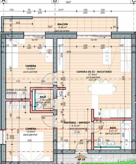 Apartament cu 3 camere decomandat în Tudor