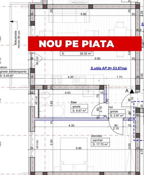 Apartament cu 2 camere semidecomandat în Giroc