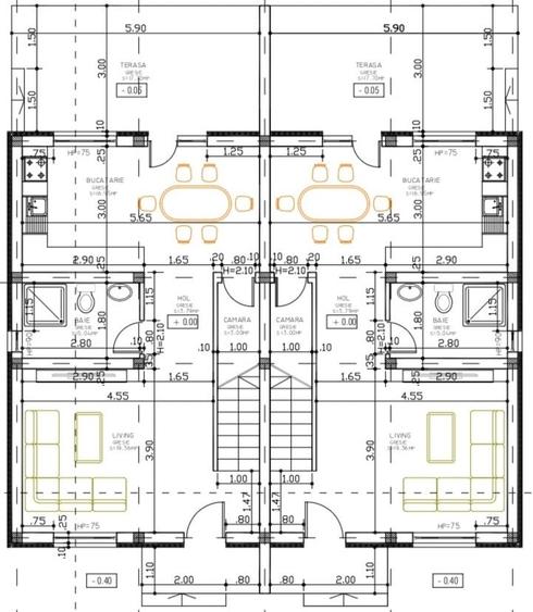 Duplex cu 3 camere cu Teren 305 Mp în Moșnița Nouă