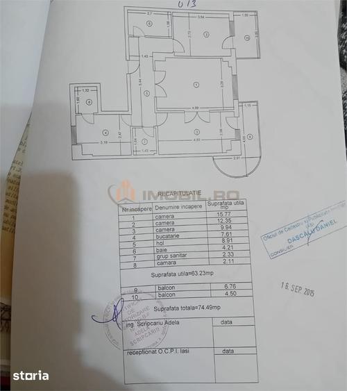 Apartament cu 3 camere decomandat în Gară