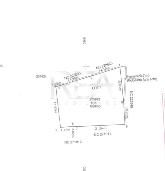 Teren Construcții intravilan de 659 mp, în Șoseaua Nordului