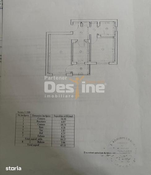 Apartament cu 2 camere decomandat în Central