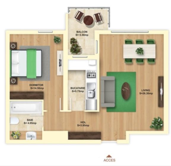 Apartament cu 2 camere decomandat în Pantelimon