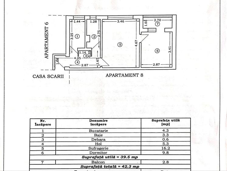 Apartament cu 2 camere semidecomandat în Central