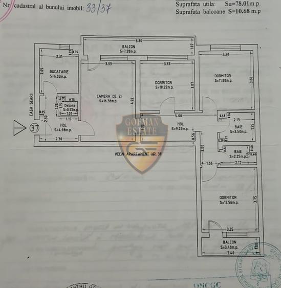 Apartament cu 4 camere decomandat, mobilat în City Park Mall