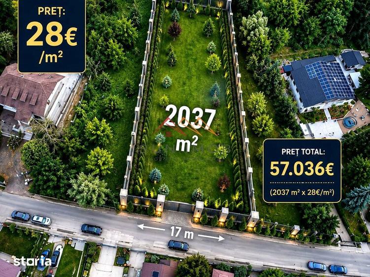 Teren de 2037 mp, în Poiana
