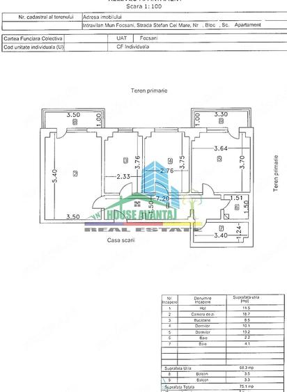 Apartament cu 3 camere decomandat în Ultracentral