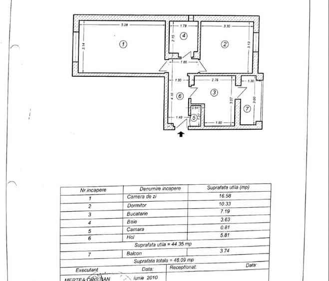 Apartament cu 2 camere decomandat în CET