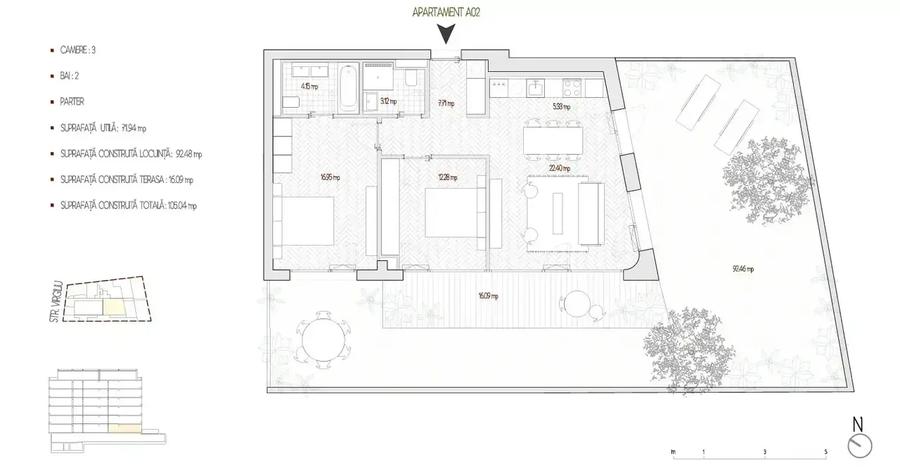 Apartament cu 3 camere decomandat în Știrbei Vodă