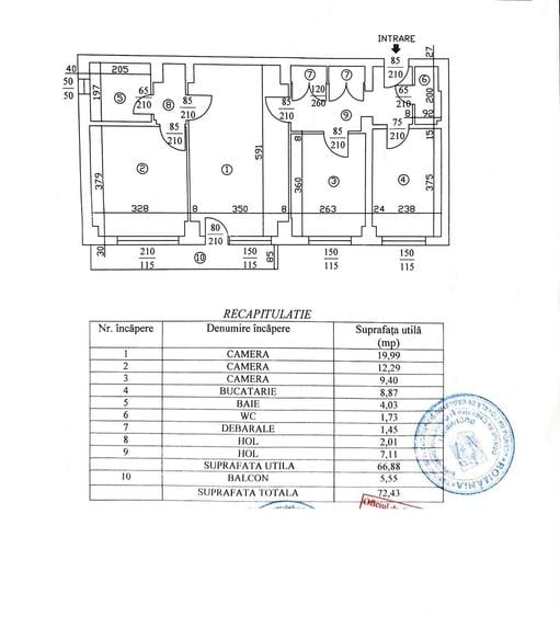 Apartament cu 3 camere semidecomandat în Drumul Taberei