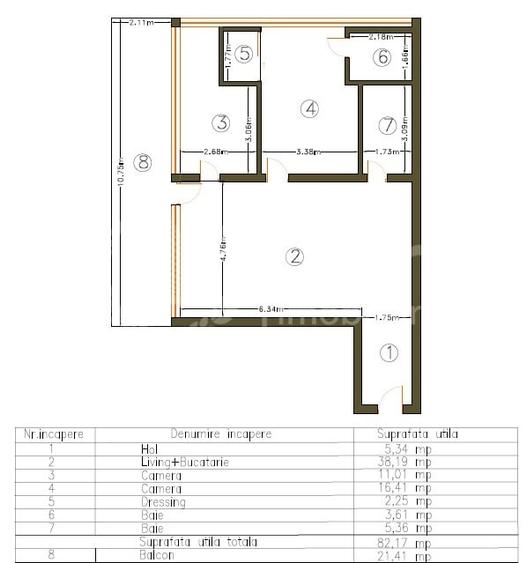 Apartament cu 3 camere semidecomandat, mobilat în Sânnicoară