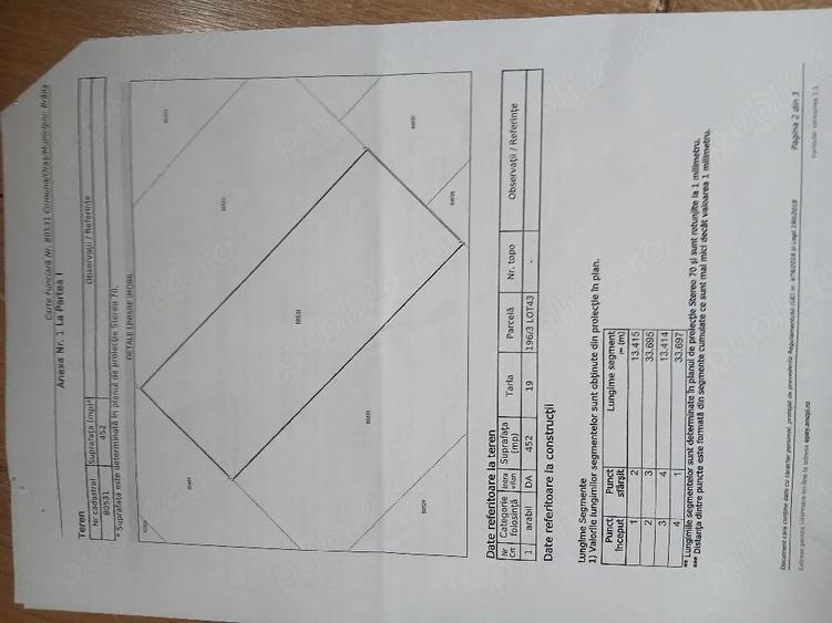 Teren de 452 mp, în Exterior Vest