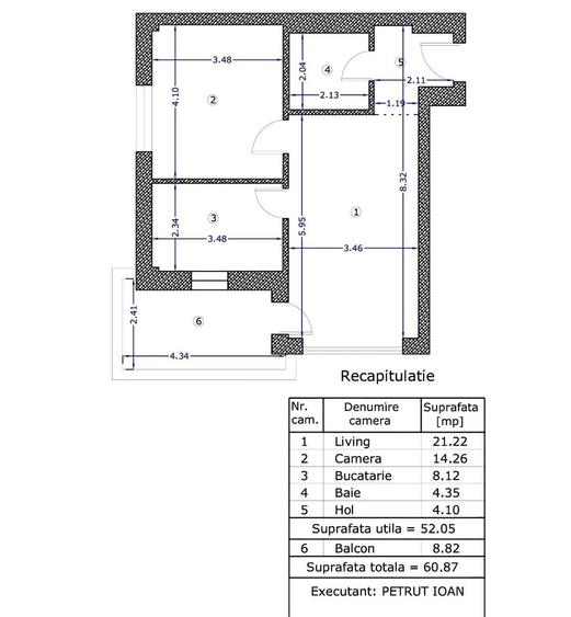 Apartament cu 2 camere în Aviației
