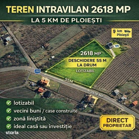 Teren de 2618 mp, în Blejoi
