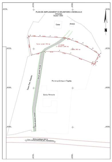 Teren Construcții intravilan de 1640 mp, în Toplița